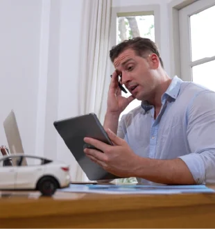 Business owner concerned about declining website analytics due to poor SEO Business owner concerned about declining website analytics due to poor SEO